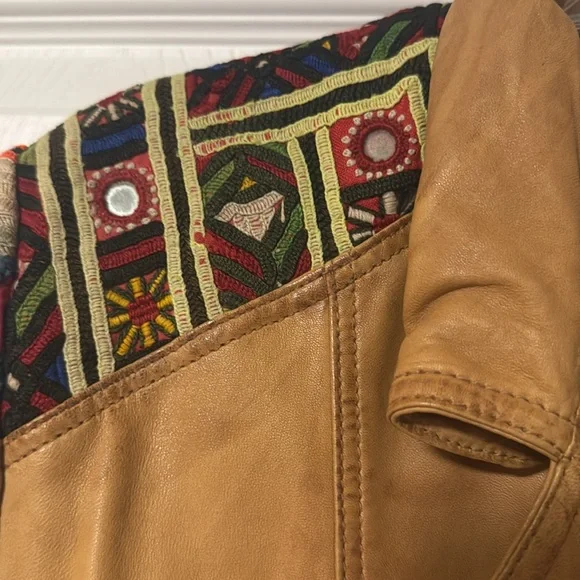 Free People Embellished Leather Jacket 12 - Picture 5 of 15